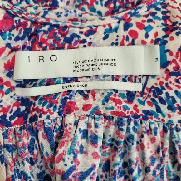 IRO Paris Mini Wrap Dress Ruffled Cap Sleeves size 34 - Picture 11 of 13